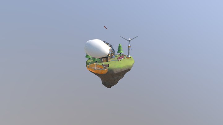 Isla Solarpunk 3D Model