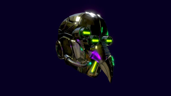 Cyberpunk Plague Doctor Helmet 3D Model