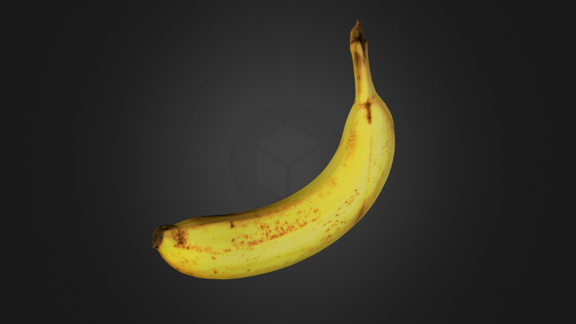 3D model Banana - This is a 3D model of the Banana. The 3D model is about a banana with a black background.