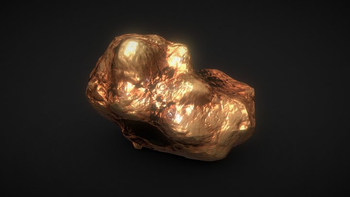 Gold nugget 3D Model