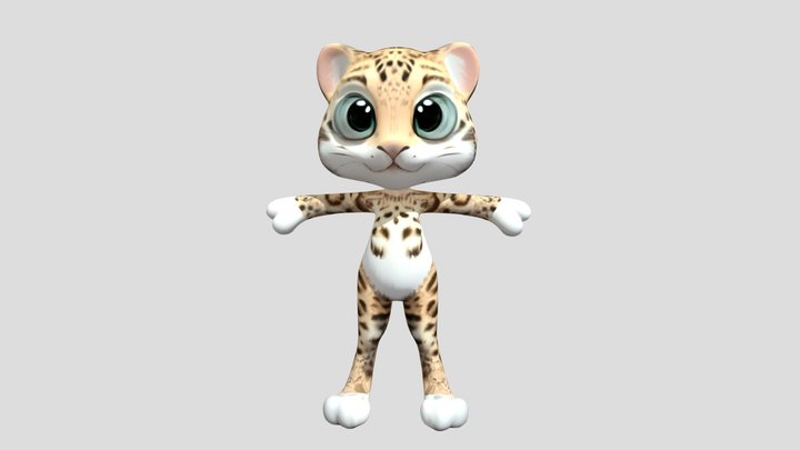litte lion cartoon 3D Model
