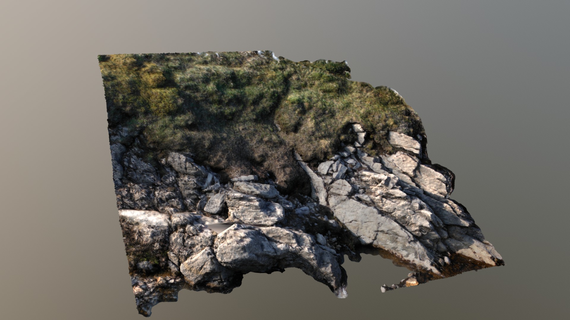 3D model Rocky landscape - This is a 3D model of the Rocky landscape. The 3D model is about a rock with moss growing on it.