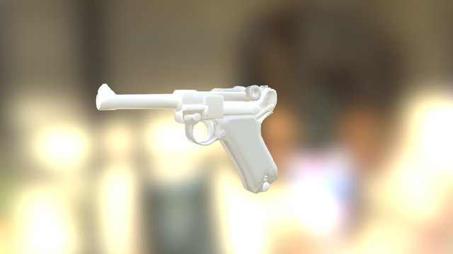 Luger P08 Low Poly (For Personal WW2 Game) 3D Model
