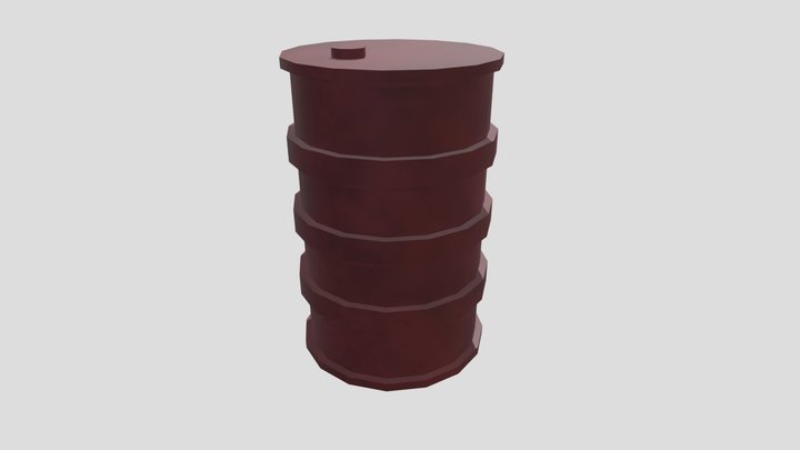 Low Poly Oil Barrel 3D Model