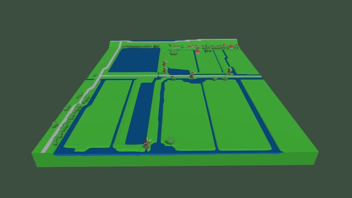 Streefkerkse Molens Vroegere Situatie 3D Model