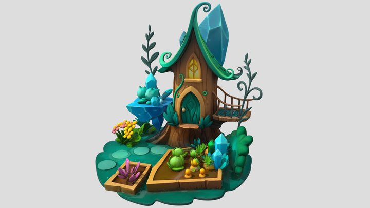 Elf House - crystal – Free 3D Model STL