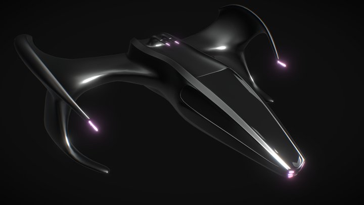 Alien Spaceship - small fighter 3D Model