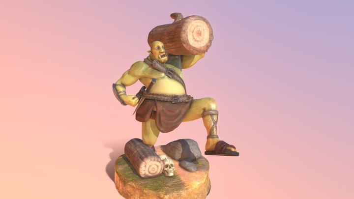 Ogre Warrior in Training 3D Model