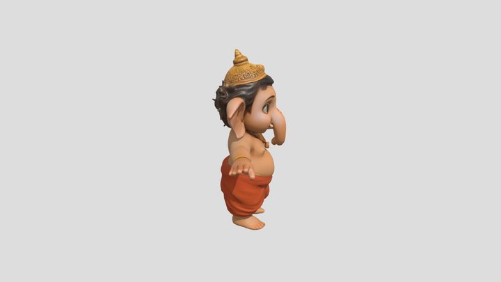 Bal Ganesh Fbx 3D Model