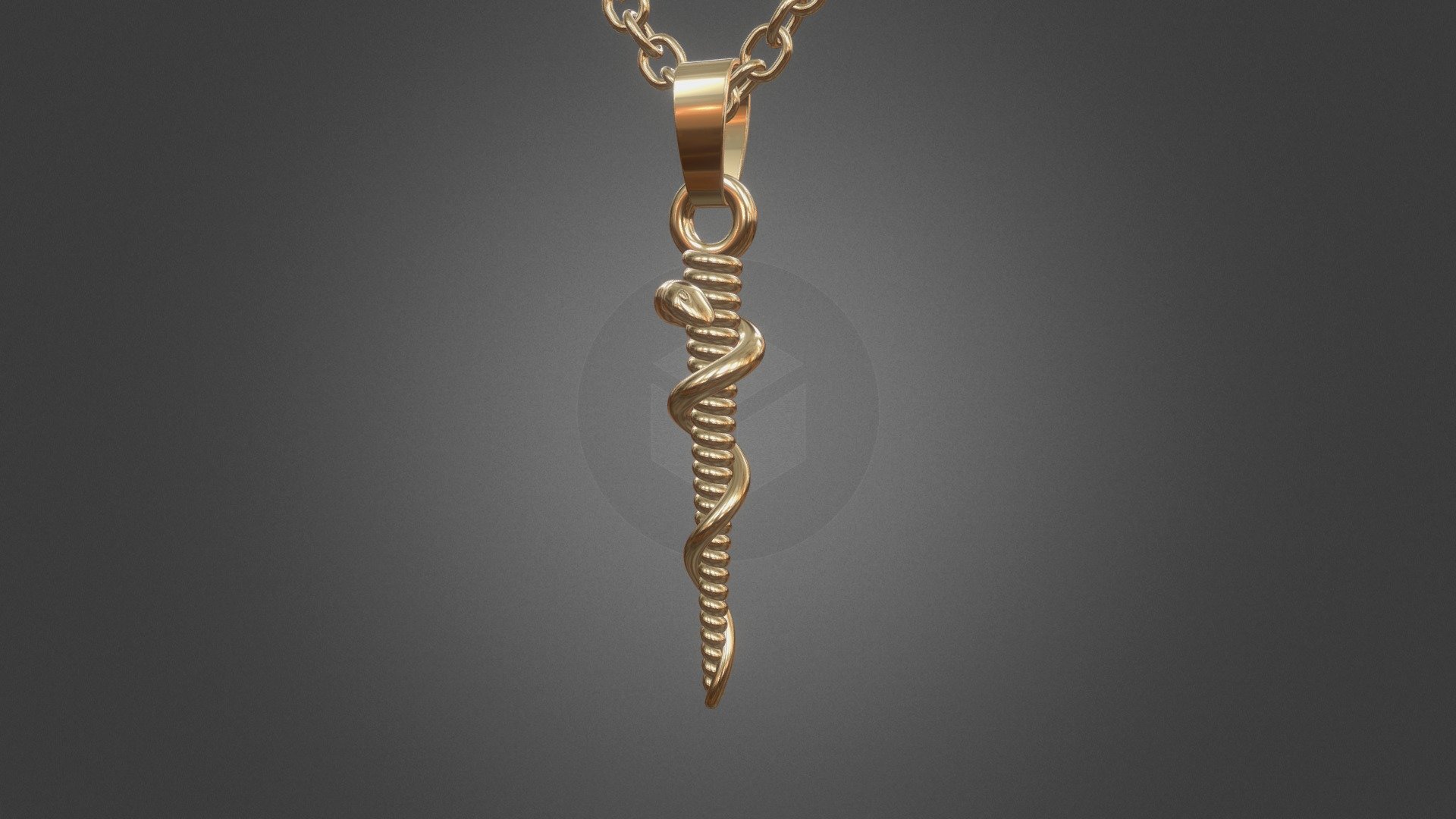 575 - Pendant: Rod Of Asclepius