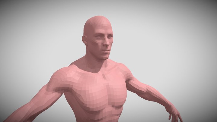 Muscled Man Advanced Skeleton Rig 3D Model