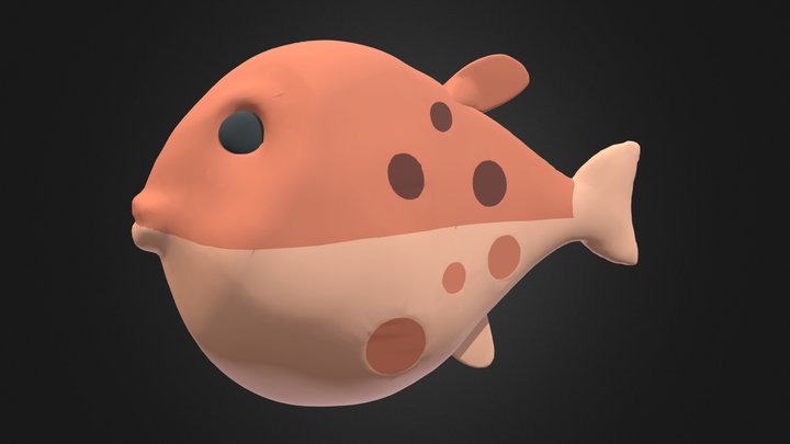 Blowfish twemoji (lowpoly prototype) 3D Model