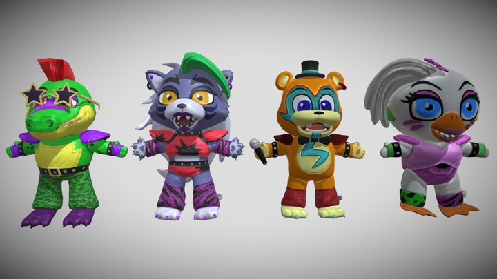 Glamrock Plushies 3D Model