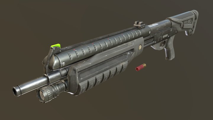 M90 Shotgun from Halo 3D Model