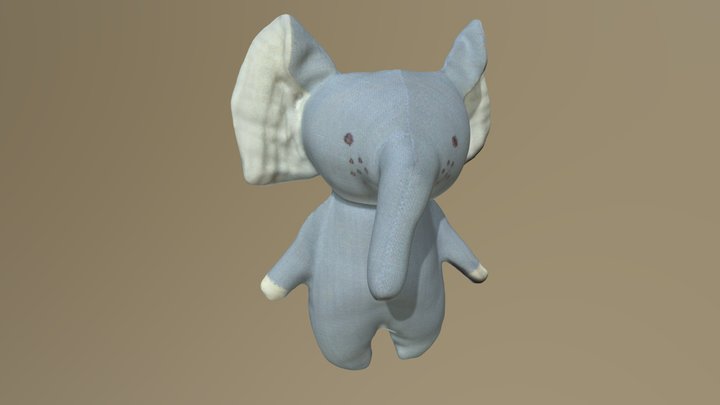 Elephant Stuffed Toy 3D Model