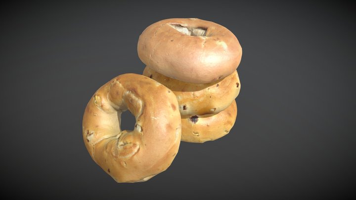 Plain Bagels 3D Model