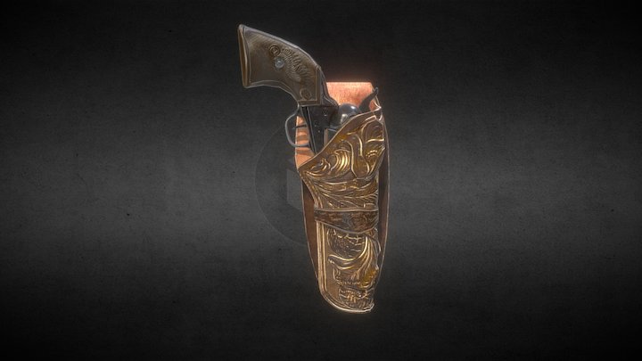 Pistol and Holster 3D Model