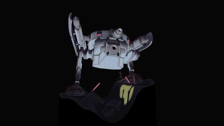 Armored Assault Walker Kv3, Night 3D Model