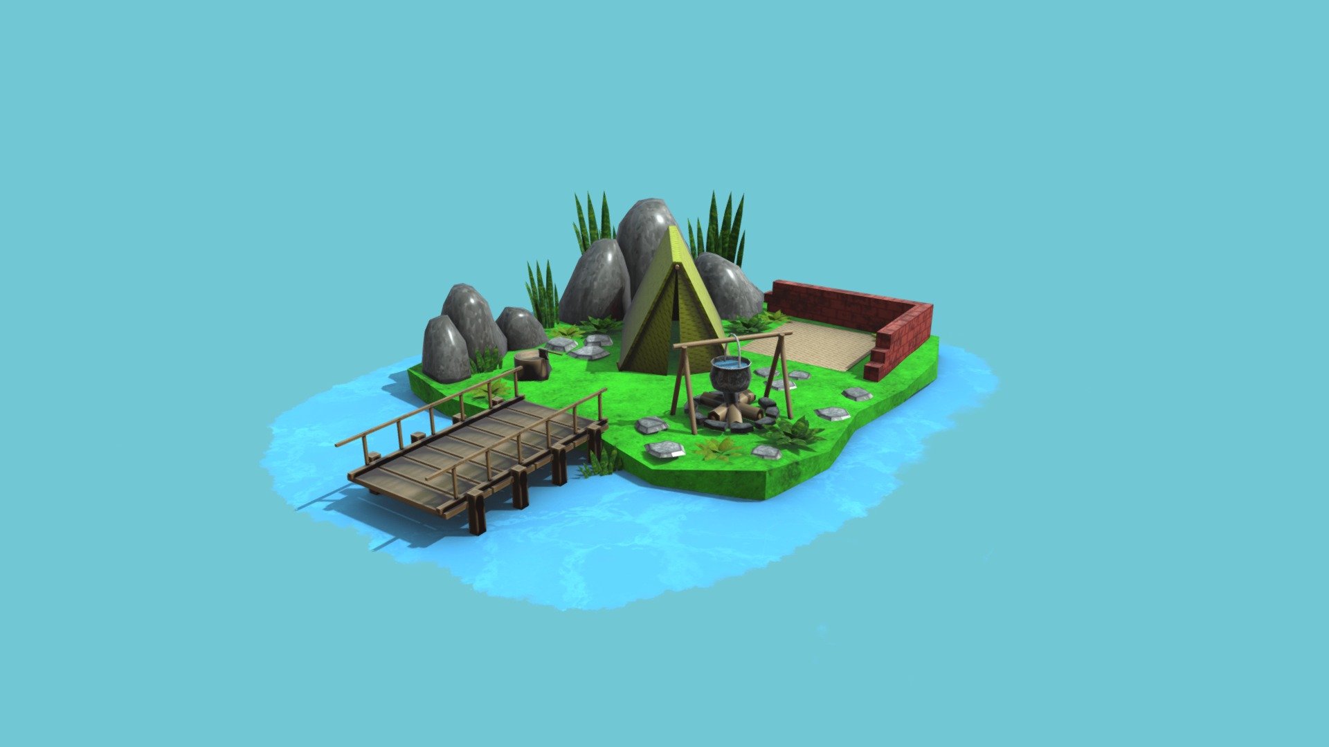 Campsite Stylized - 3D model by Thracianus [ecfb201] - Sketchfab