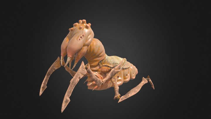 Stylized insect monster PBR low-poly game ready 3D Model