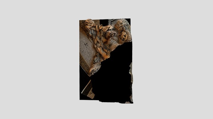Marble grave stele with a family group ca. 360 B 3D Model