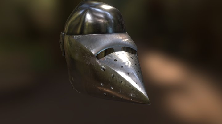 Knight's Bascinet Helmet 3D Model