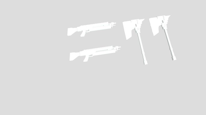 Weapon Modeling (Claswork_Fall19) 3D Model
