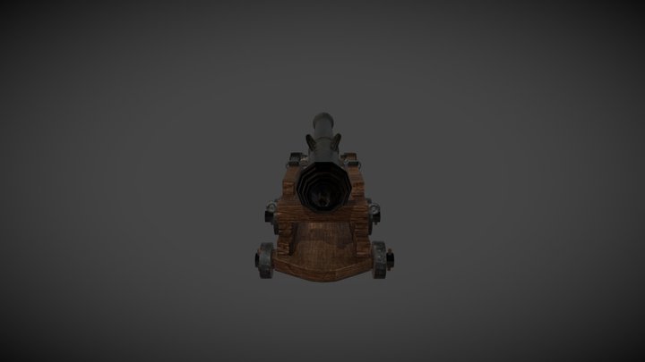 Textured Cannon 3D Model