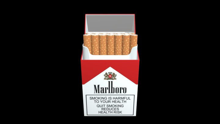 marlboro-pack-of-20-cigarettes 3D Model
