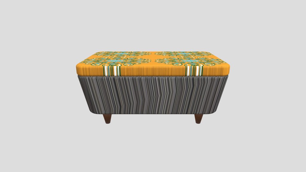Venni Fabric Ottoman In Walnut