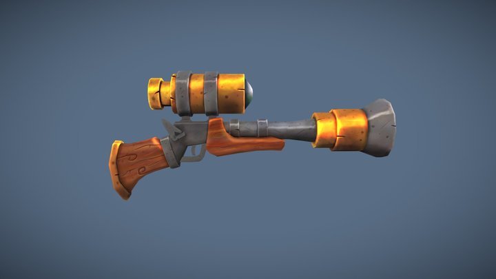 3D model Pirate Blunderbuss VR / AR / low-poly