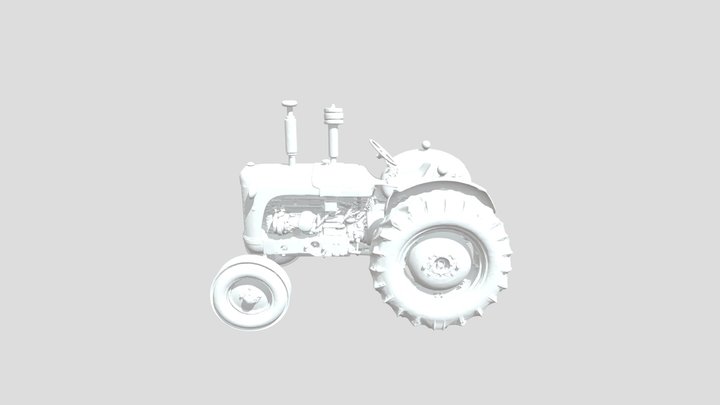 Old abandoned farm tractor 3D Model