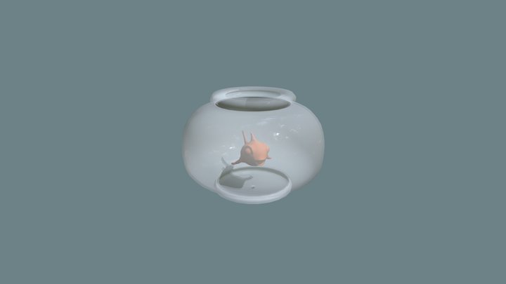 Fish in Bowl 3 3D Model