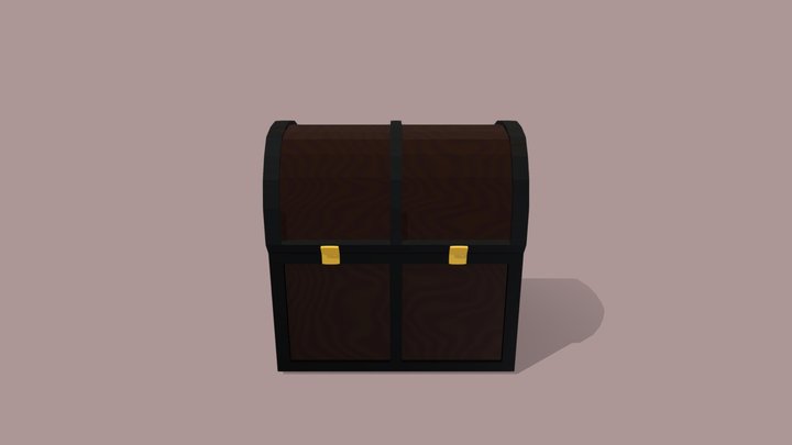 Chest with gold 3D Model