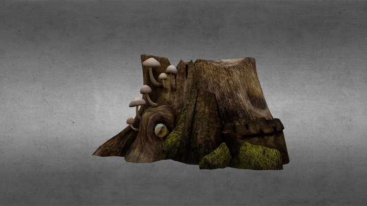 Mossy Stump 3D Model