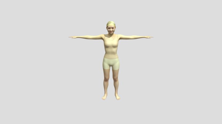 A Rigged Young Woman 3D model 3D Model