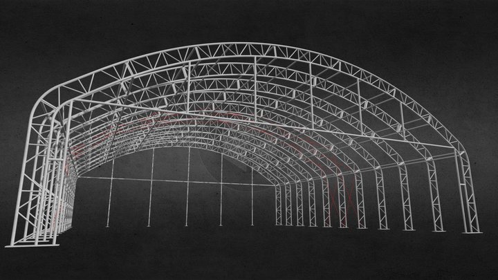 Hangar 15x15 no roof 3D Model