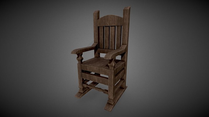 Medieval/Fantasy Wooden Chair 3D Model