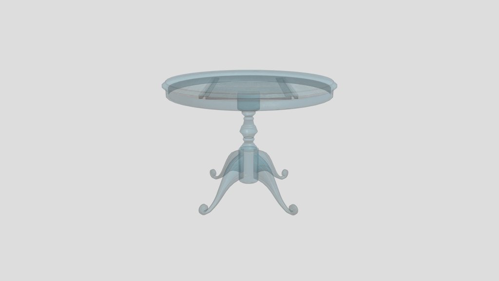 1900s Circular Dinner Table Blue