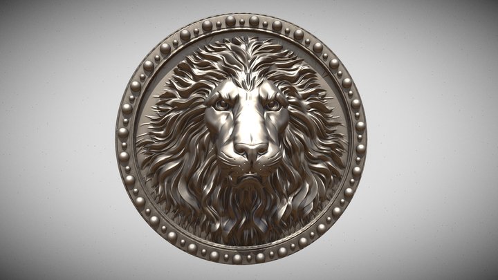 Lion medallion 3D Model