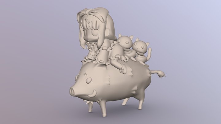 Girl on the Bulldrome. Data for 3D printing 3D Model