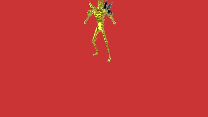 Fist Fight B on Golden siren head 3D Model