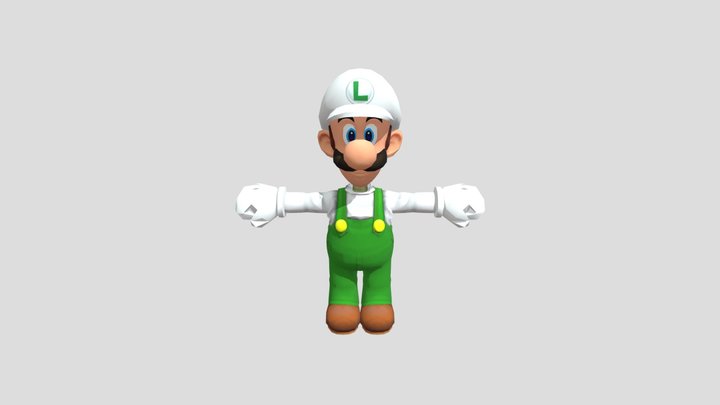 Wii - Super Mario Galaxy - Fire Luigi 3D Model