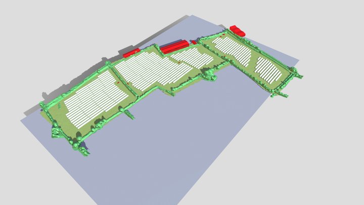 3D model of solar farm for shading sim. 3D Model