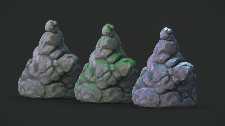 Ghibli style rocks 3D Model