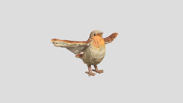 纹理橙色鸟雕像textured Orange Bird Figurine – Kostenloses 3D-Modell STL