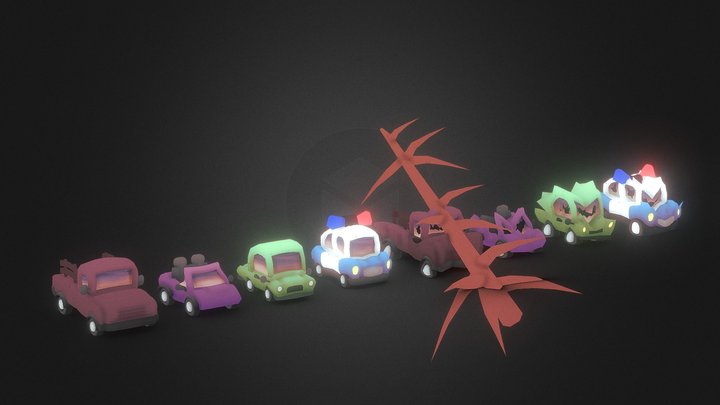 Low Poly Cars 3D Model