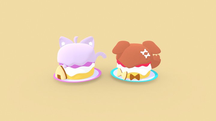 Okayu vs Korone ver cupcake – Kostenloses 3D-Modell STL