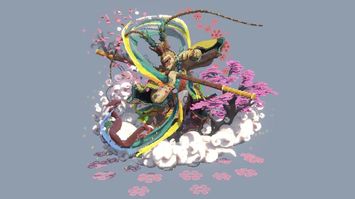 Minecraft Wukong 3D voxel art 3D Model
