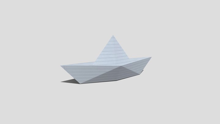 Barco de Papel - Low Poly 3D Model